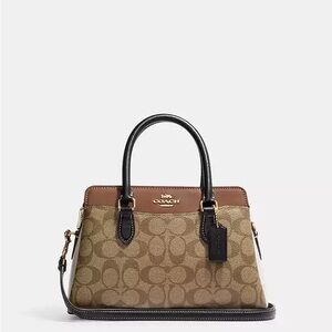 Coach mini darcie carryall in colorblock signature canvas